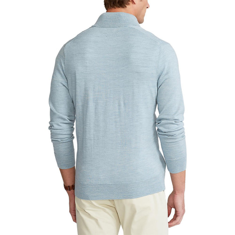 Polo Golf Ralph Lauren Mock Neck Washable Merino Pullover - Chambray Heather