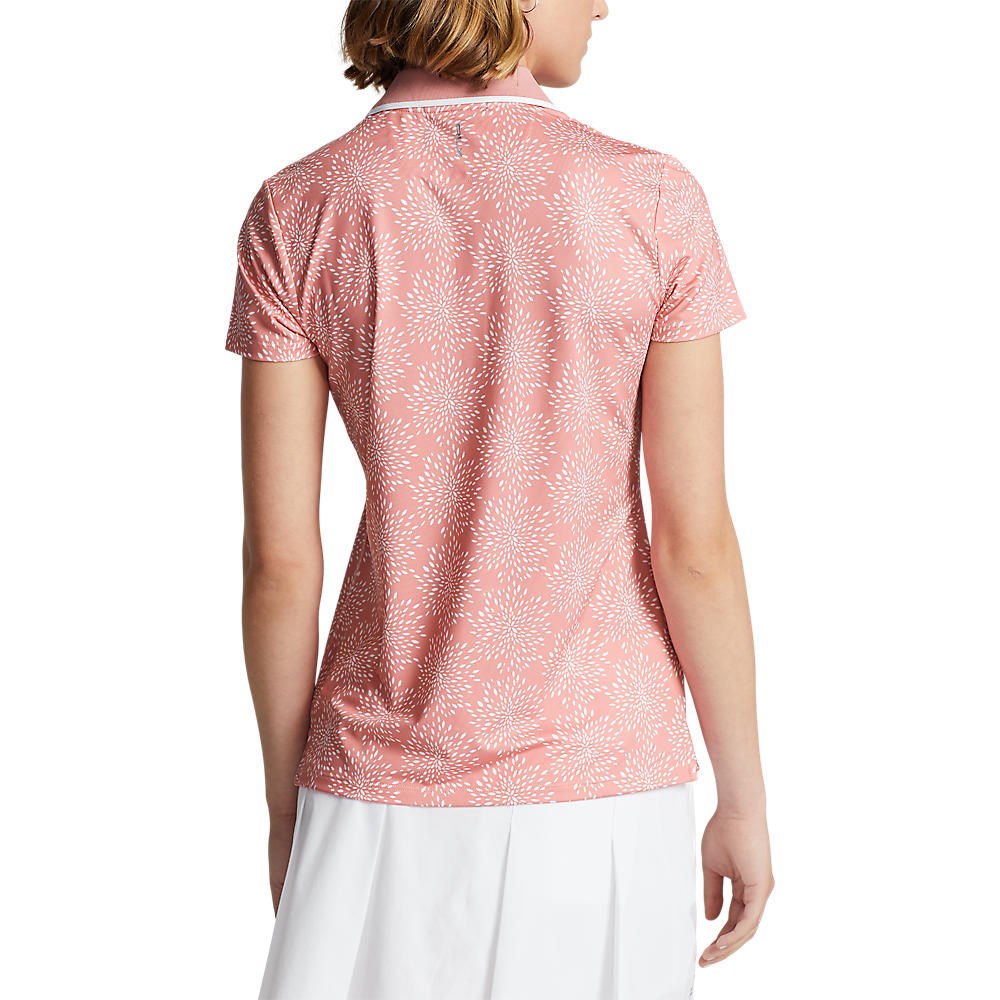 RLX Ralph Lauren Women's Printed Airflow Performance Golf Polo Shirt - Dolce Pink Petal Burst