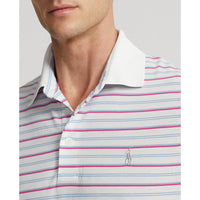 RLX Ralph Lauren Tour Pique Stripe Polo Shirt - Pure White Multi Pink